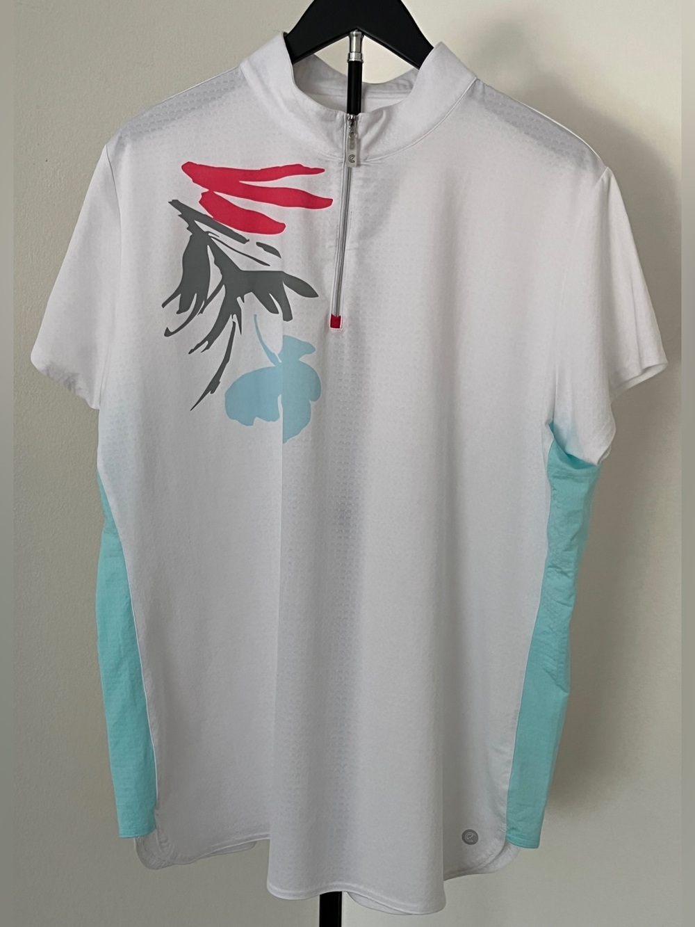 🎾 Like NEW! Bette & Court White + Aqua Golf Tennis Performance Top | XXL